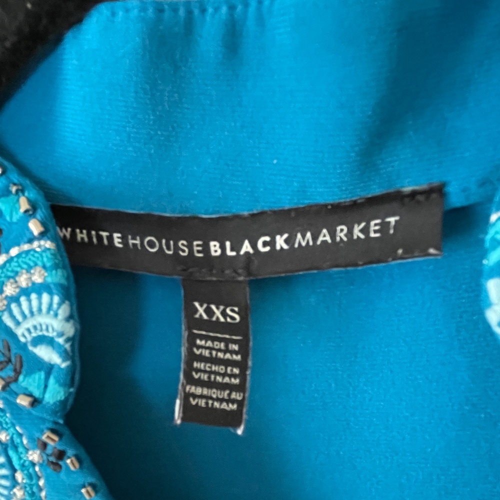 Halter sleeve striking-blue, stand up collar dress.